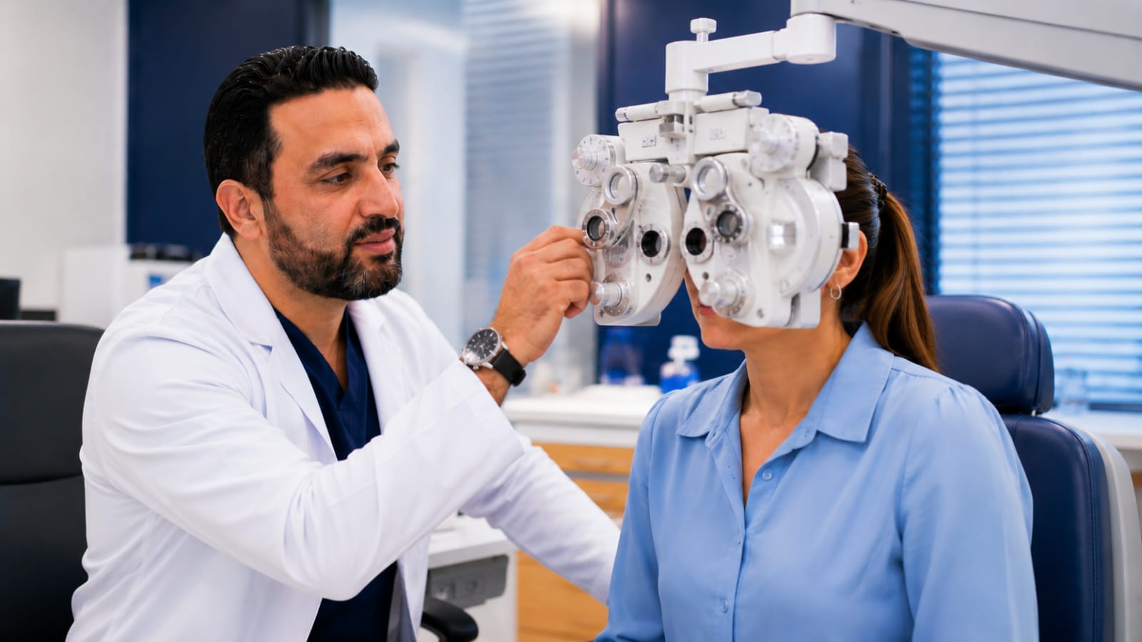 قياس حدة الإبصار بدقة للمريض بقسم المستعجلات