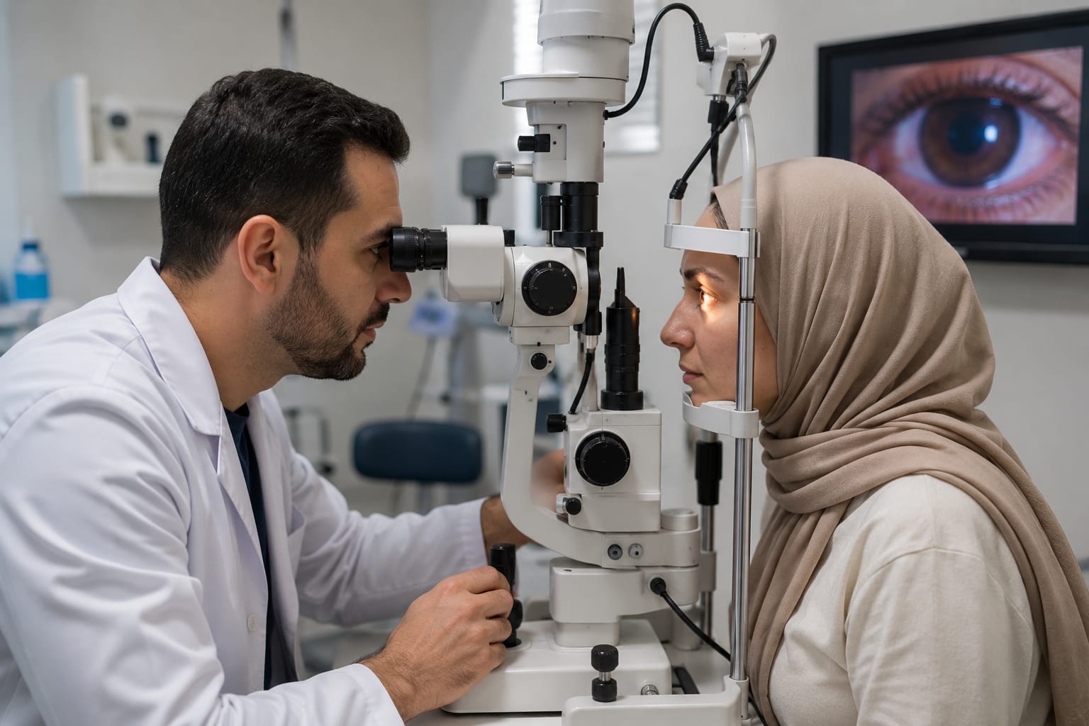 قياس ضغط العين والماء الأزرق في عيادة طب العيون