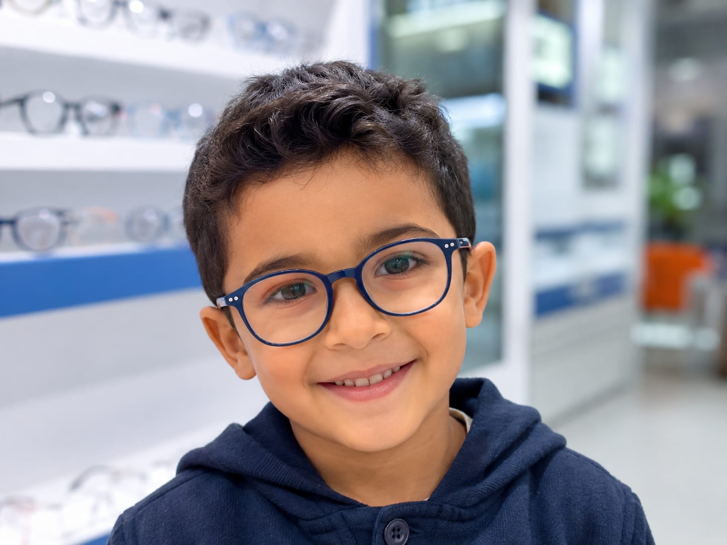 Enfant portant des lunettes de vue